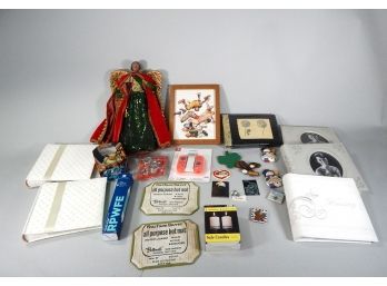 Estate Box Lot Of Miscellaneous Items- Norman Rockwell Picture, New Photo Albums, Etc.