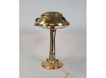 Vintage Brass Jeweled Table Lamp