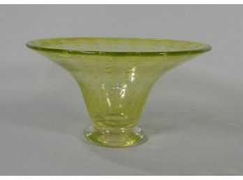 Hand- Blown Decorative Footed Bowl