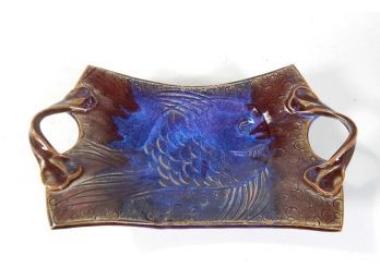 Original Hamilton Williams Glazed Pottery Bowl With Laughing Fish