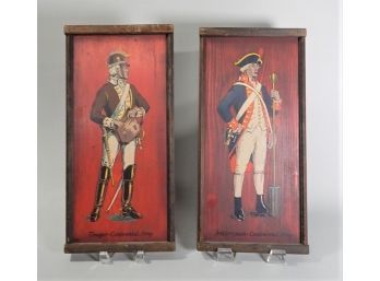 Pair Revolutionary War Soldier Plaques