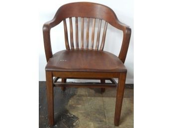 Solid Wood Armchair With Slotted Back