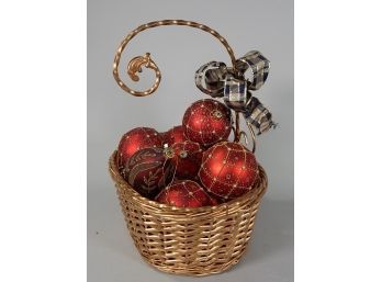 Basket Of Holiday Ornaments