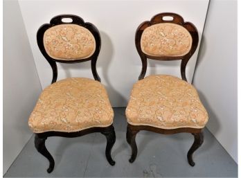 Pair Of Walnut Parlor Chairs