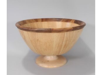 Big Wooden Pedestal Bowl