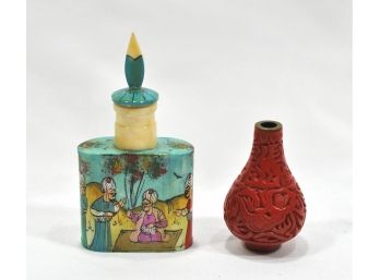 Lot 2 Vintage Asian Perfume Bottles