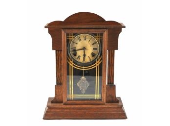 Vintage/Antique Sessions Wood Case Clock  With Key