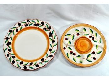 Set Serving Tray & Appetized Divided Dip Dish