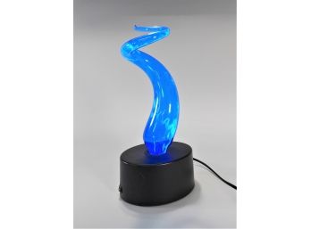 Contemporary Blue Glass Lamp