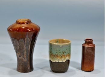 Lot 3 Antique/ Vintage Art Pottery Vases