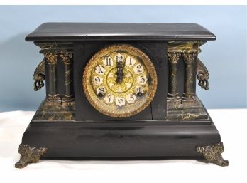 Vintage E. Ingraham ADRIAN 4 Pillar Mantel Clock