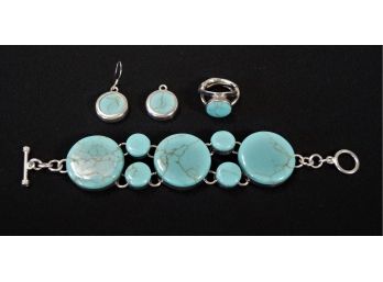 Texco Silver And Turquoise Set