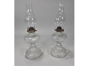 Pair Of  Vintage Oil Lamps - Eagle