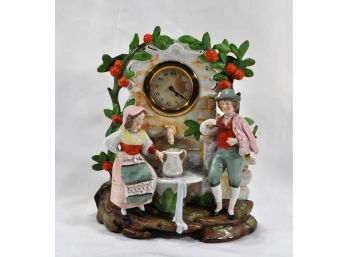 Vintage Figural Porcelain German Clock