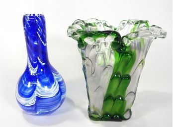 Lot 2 Beautiful Art Glass Vases