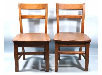 Pair Vintage Child's Chairs