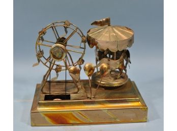 Vintage Chinese Copper Metal Musical Box Ferris Wheel  Carousel - Working Fine