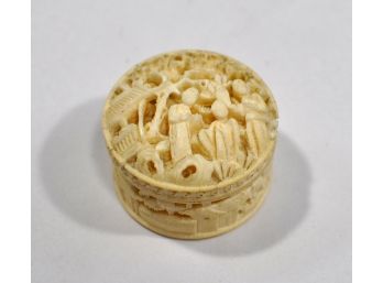 Small Antique Chinese Carved Ivory Trinket Box
