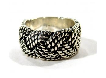 Vintage Kabana Woven Rope Pattern Sterling Silver Ring