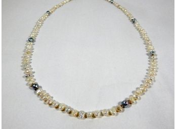 Vintage Pearl & 14K Gold Necklace