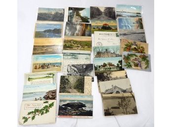 Lot 27 Old Postally Used Postcards Massachusetts Views