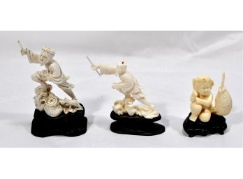 Antique Chinese Carved Ivory Figurines