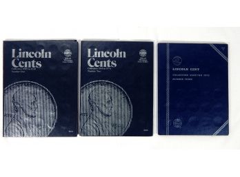 Lot 3 Lincoln Cent Collection Folders With Coins