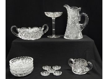 Lot Of Antique Cut Glass Crystal