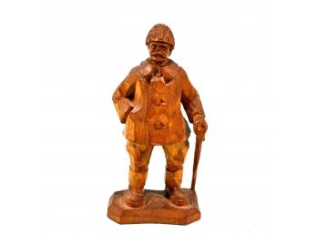 Vintage ANRI Carved Wood Figure Grandpa