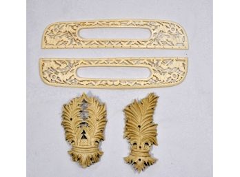 Antique Intricately Carved Ivory Plaques