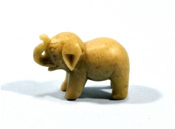Antique Oriental Small Stone Carving ELEPHANT Figurine