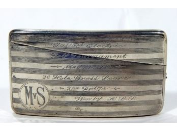 Antique Sterling Silver Card Holder 1912 Golf Tournament Trophy