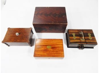 Amazing Group Of Four Antique Humidors