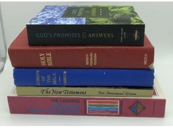 5 Vintage Bibles Or Religious Books