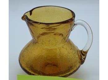 Vintage Amber Crackle Mini Pitcher