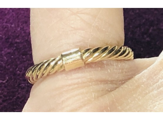 Sweet Italian 14K Solid Gold Twist Band Ring Size 5