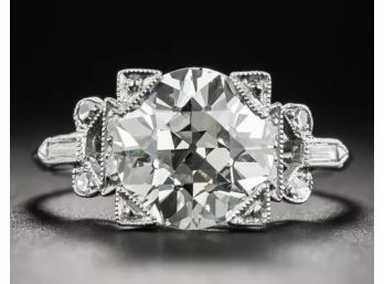 925 Silver Paste Diamond Antique Design Engagement Ring Beauty Size 9
