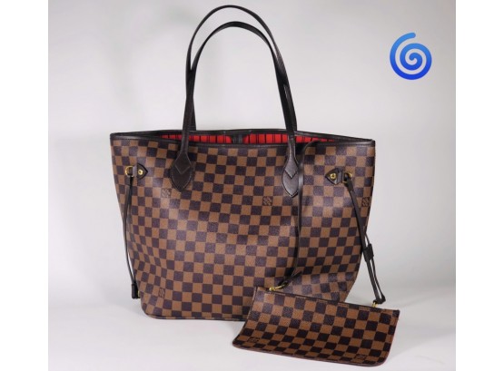 🌀 Louis Vuitton Style Flat Bottom Purse/Tote With Self-Wallet