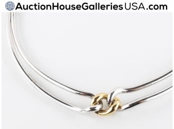 Smart Napier Silver And Gold Modern Knot Necklace