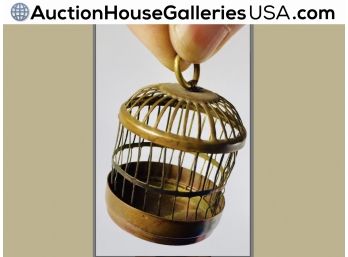 Victorian Brass Dollhouse Miniature Bird Cage