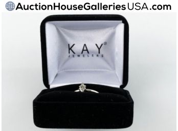 Diamond Engagement Ring 14K White Gold Beautiful Solitaire ($875.)