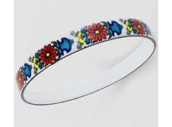 Charming 1970’s Fully Enameled Bangle Bracelet (With A Nod To Hermès)