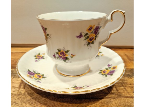Vintage Royal Windsor English Bone China Tea Cup And Saucer