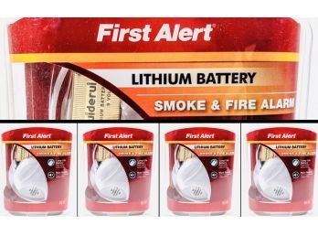 Lot Of 4 Brand New First Alert Smoke And Fire Alarms With Lithium Batteries; Never Opened