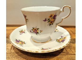 Vintage Royal Windsor English Bone China Tea Cup And Saucer