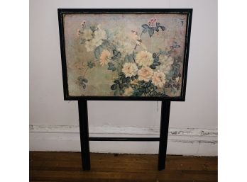 Pr. Vintage Space Saving “Fold Flat” Floral Pop Up TV Tables With Stand