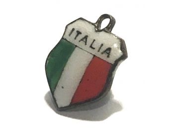 💌  Beautifully Hot Enameled Italian Flag/Italy Pride Vintage Charm Pendant