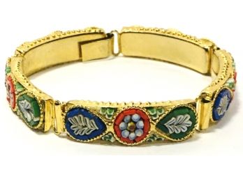 1970s Grand Tour Souvenir Italian Micro-Mosaic Tesserae Bracelet