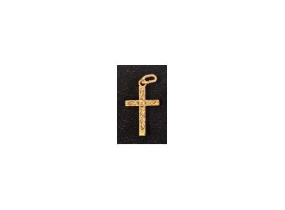 12 K  Gold Filled Christian Cross Pendant - 3.0g - 1'