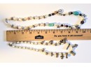 Unique And Artisanal Sterling, Stone, And Turquoise Necklaces 17' And 20'